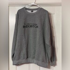 Bridgerton themed gray Gildan crew neck sweatshirt